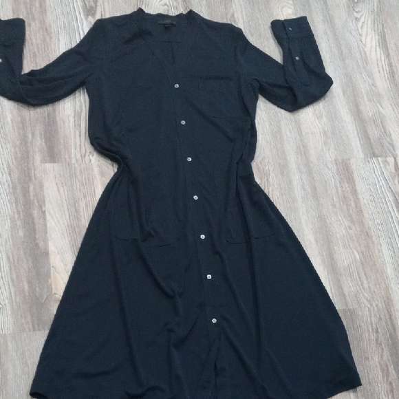 J.Crew Wmen's Stylish Navy Long Sleve Button Up Dresss Size S - Picture 4 of 16